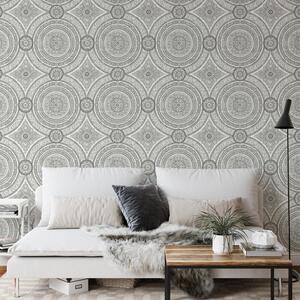 Caspia Circular Classic Damask Wallpaper