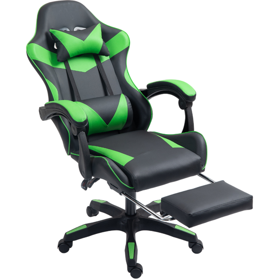 Gaming Chair Leather with Footrest, Computer Chair with Massage 