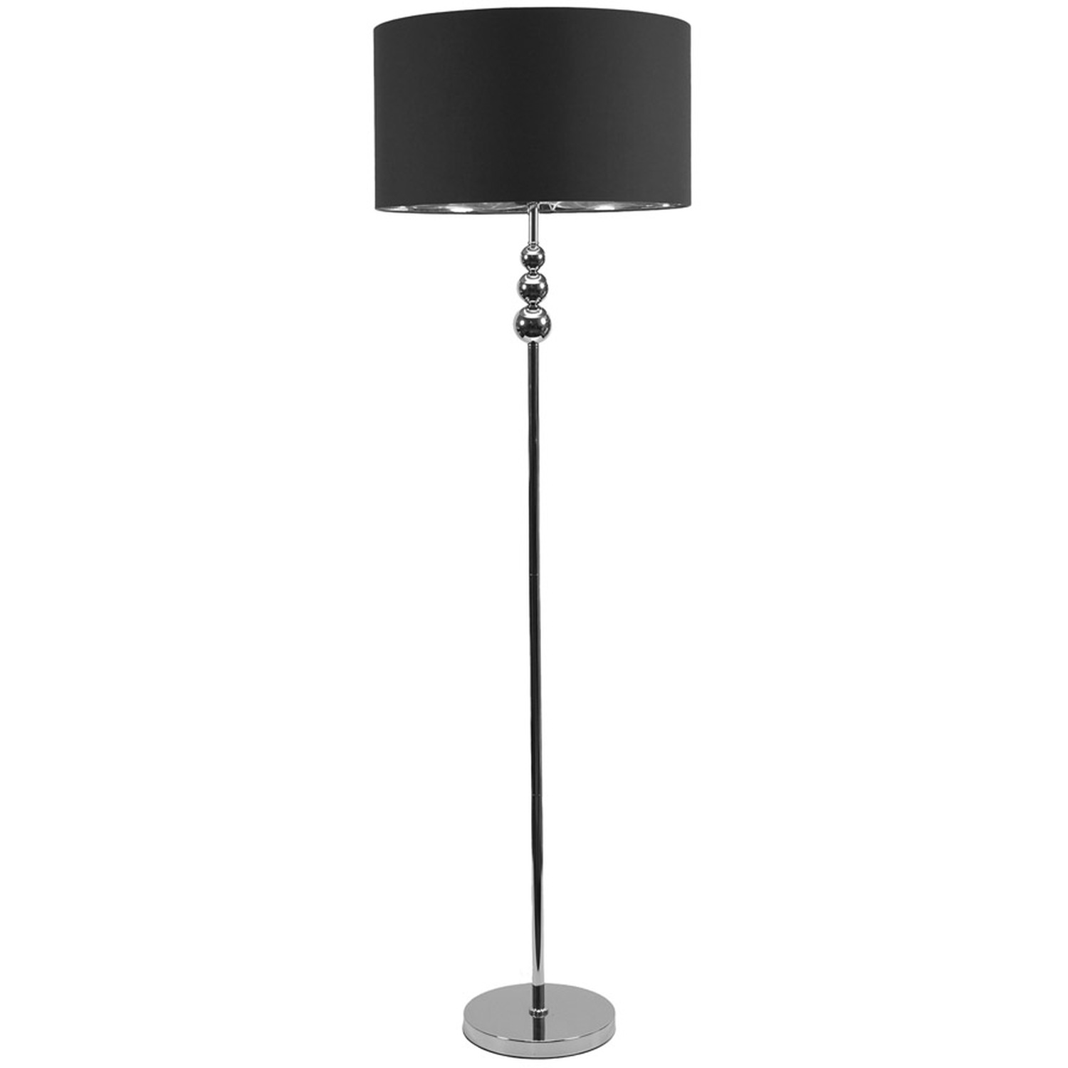 Marissa Chrome Lamp With Metallic Shade - Black