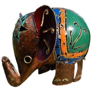 Standing Tea Light Holder - Bronze Elephant