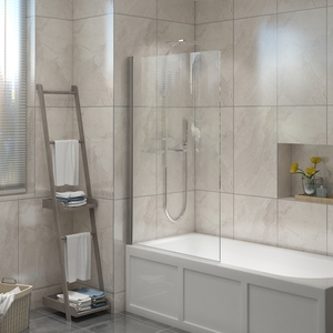 Square Pivot Bath Shower Screen Easy Clean Reversible Panel