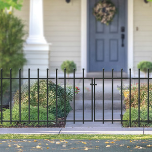 Ball Top Fence Section Black Galvanised Steel Panacea Fence System
