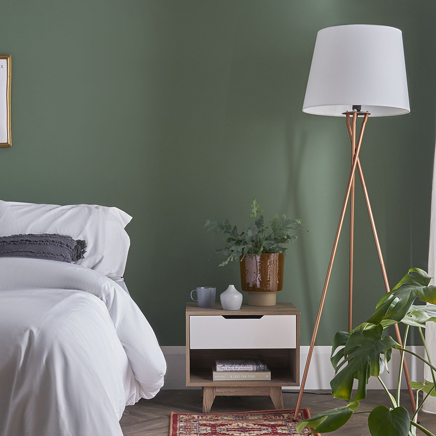 Image of Camden Copper Tripod Floor Lamp with&hellip;