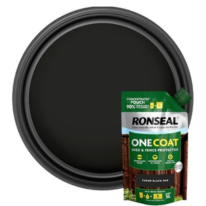 Ronseal Shed Fence Paint Black Oak One Coat Concentrate Pouch 950ml