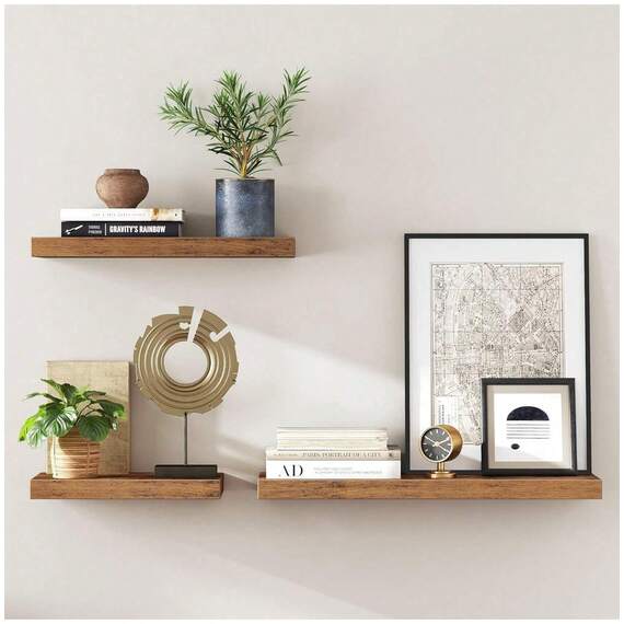 Rustic Floating Wall Shelf For Entryway