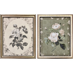 Antique Style Floral Framed Art