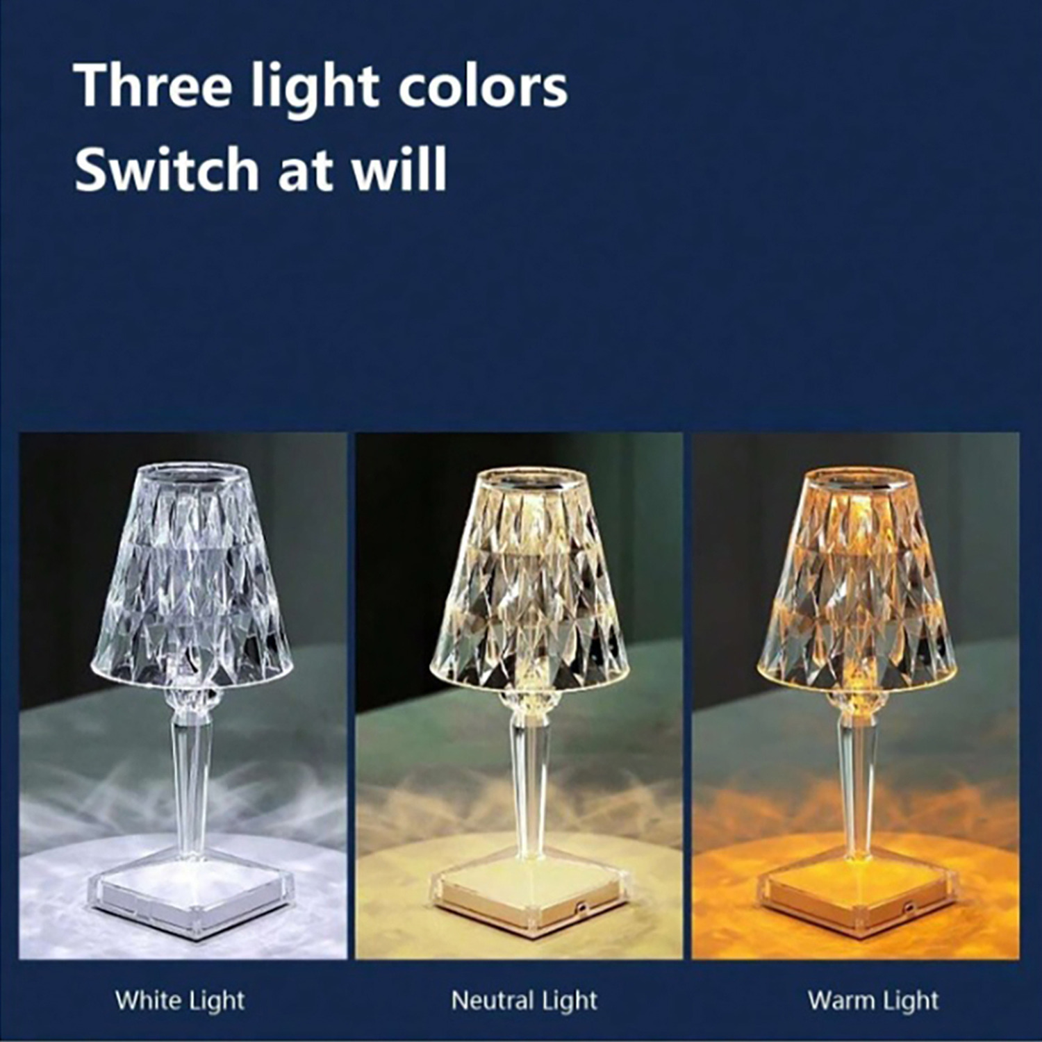 Dimmable Led Desk Lamp Rechargeable - Transparent