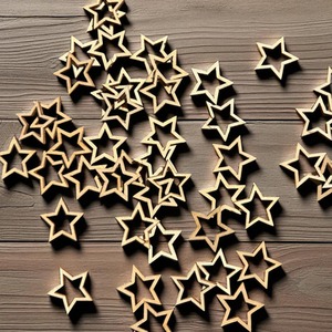 Pack of 50 Wooden Star Confetti