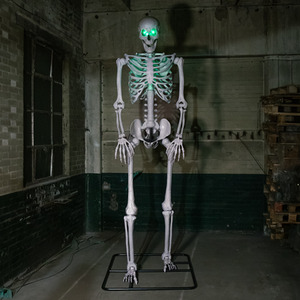10ft Posable Full Body Skeleton Halloween Decoration with LEDs