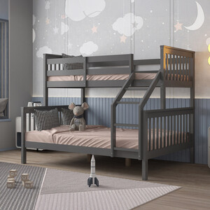 Wooden Zoom Triple Bunk Bed Grey