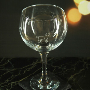 Engraved Set of 4 Cubata Gin Balloon 22.5oz Dog Pattern Design