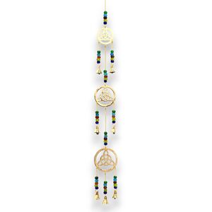 Indian Chimes Brass Celtic Drop 7 Bells Gold