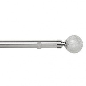 28mm Fixed Length Metal Eyelet Curtain Pole Set - Crash Finial