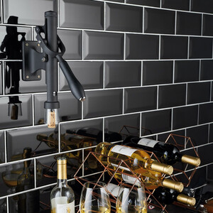 BarCraft Deluxe Wall-Mounted Stainless Steel Wine Bottle Opener
