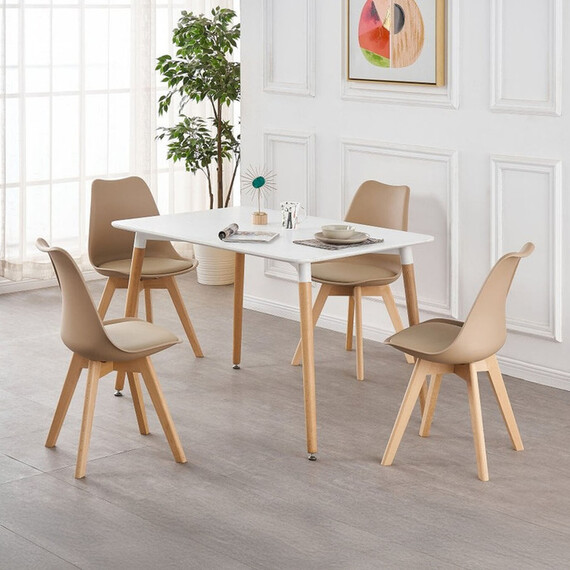 Lorenzo Halo Dining Set with a Table and Chairs Set of 4