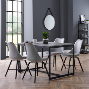 Set Of 2 Kari Chairs Grey Seat With Black Legs