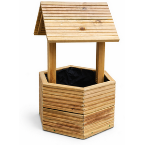 Wooden Garden Wishing Well Planter
