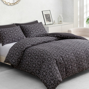Reversible Double-Brushed Microfibre Duvet Cover Set with Zipper Closure