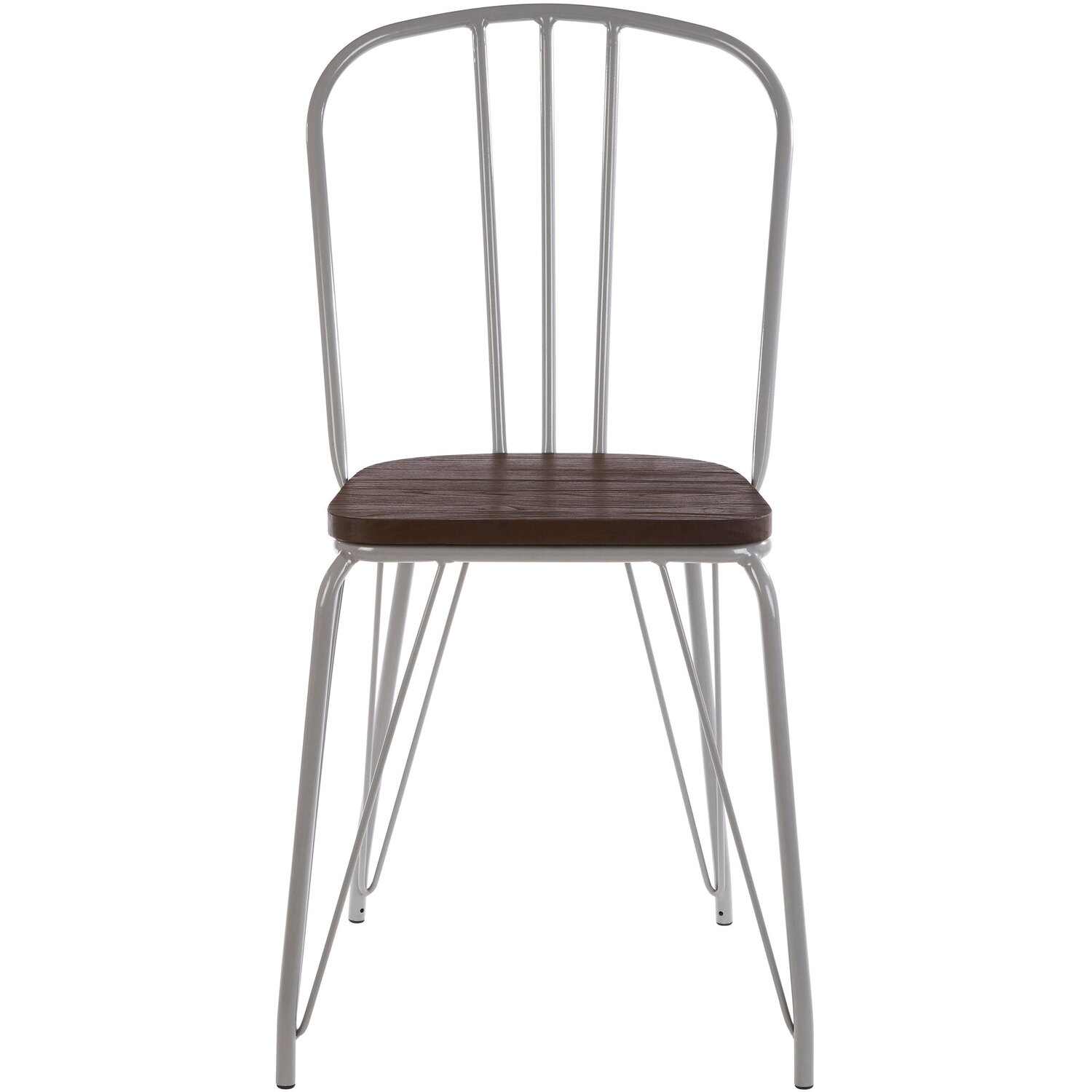District Grey Metal Frame And Elm Wood Chair - Grey