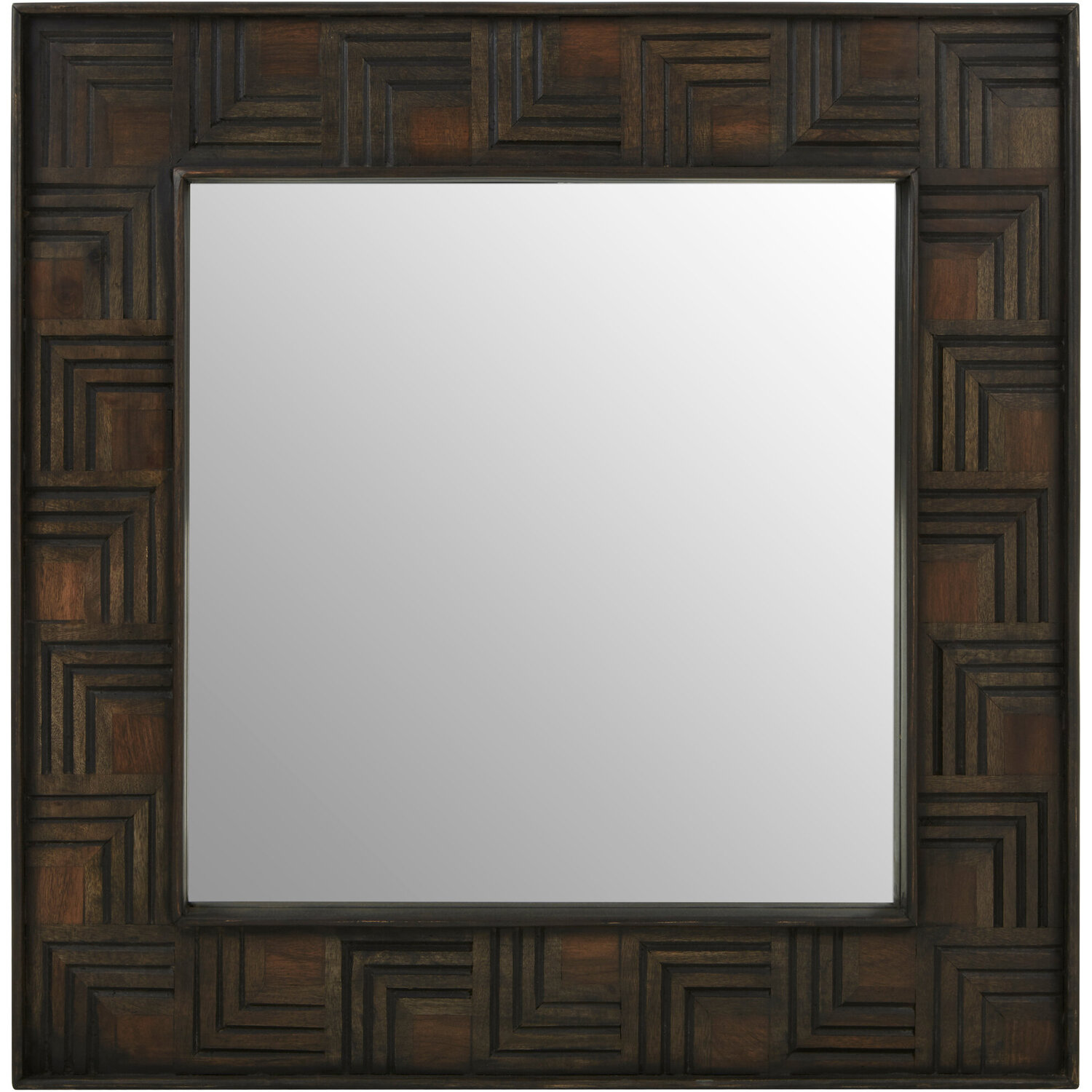 Brussels Baroque Rectangular Antique Gold Wall Mirror - Brown