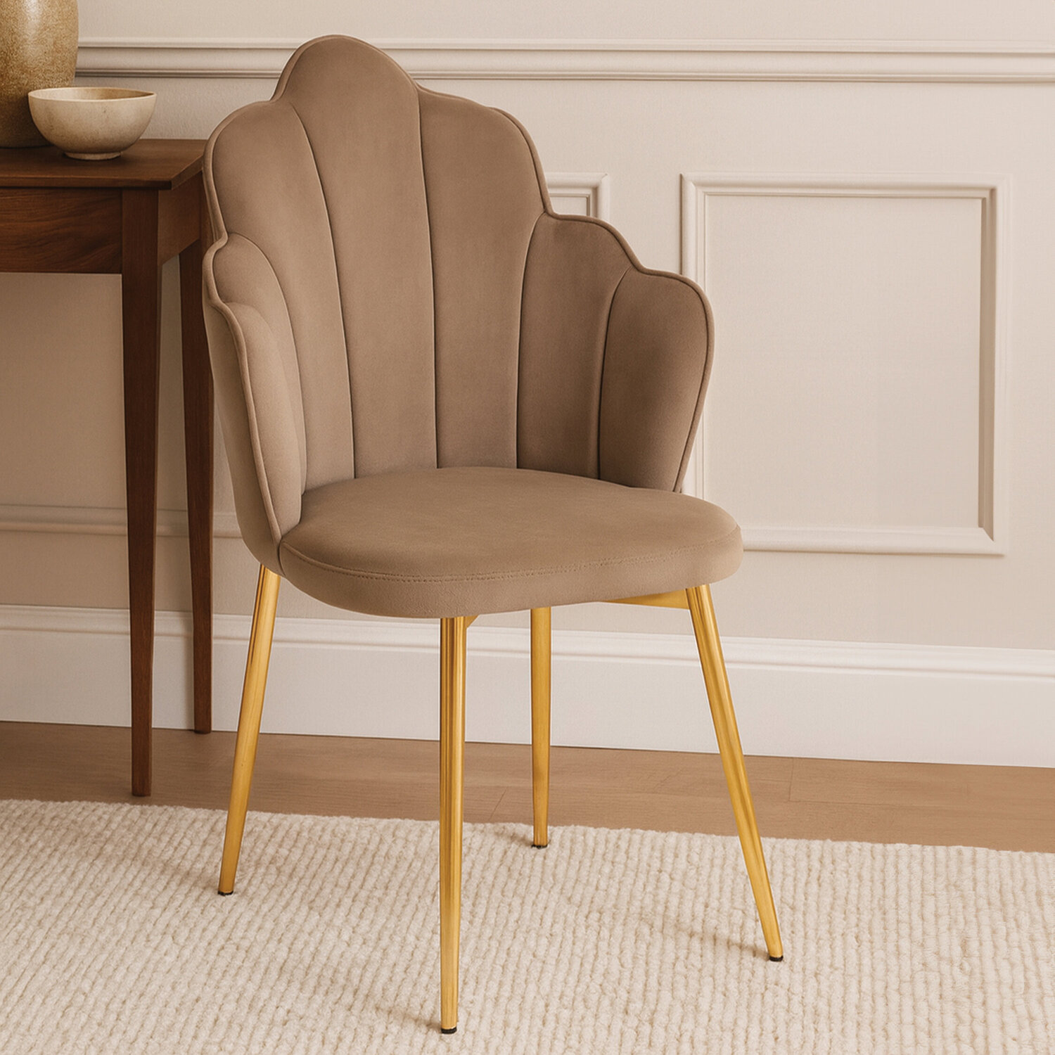 Tian Mink Velvet Chair - Brown