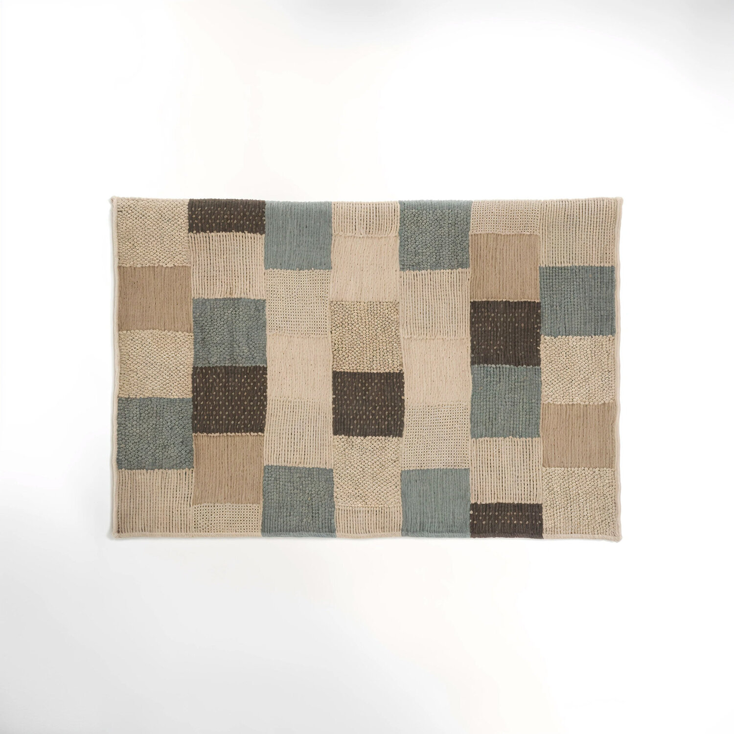 Bosie Jango Large Grid Design Rug - Grey
