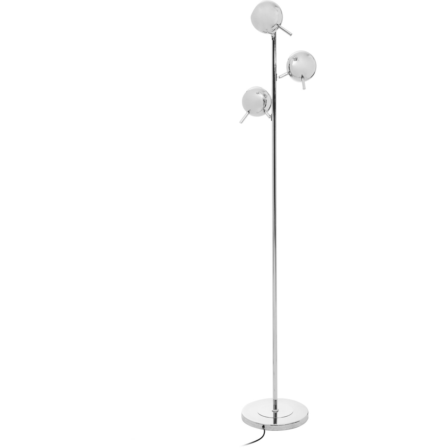Karter Chrome Finish Floor Lamp With Three Lights - Silver