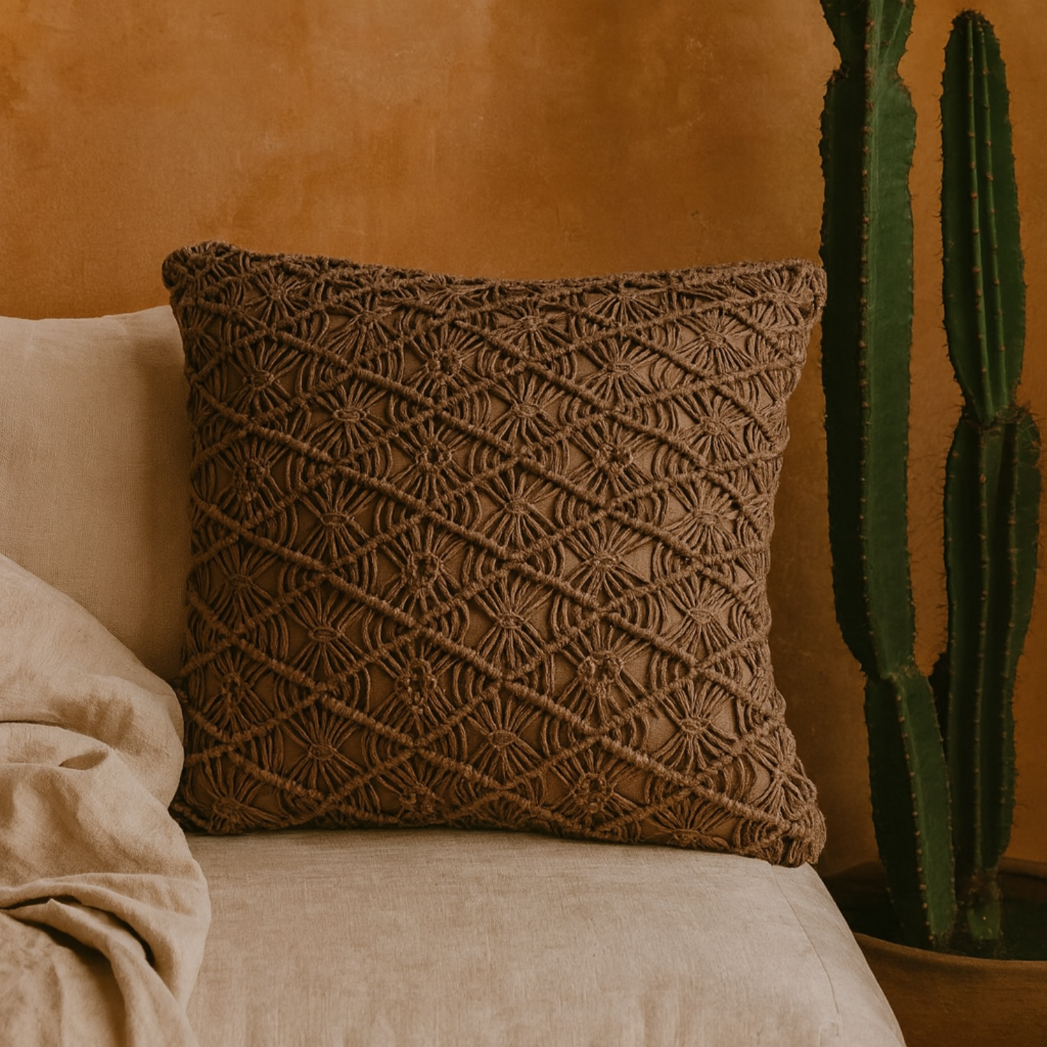Amalfi Hand Woven Cushion Covers Set of 2 Coffee - Brown