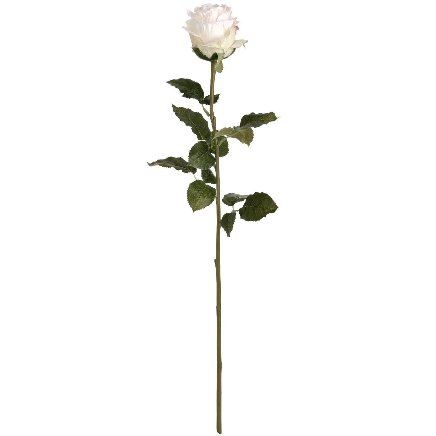 Set of 3 Artificial Rose Stems - White