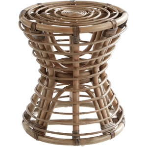 Maka Grey Natural Rattan Stool