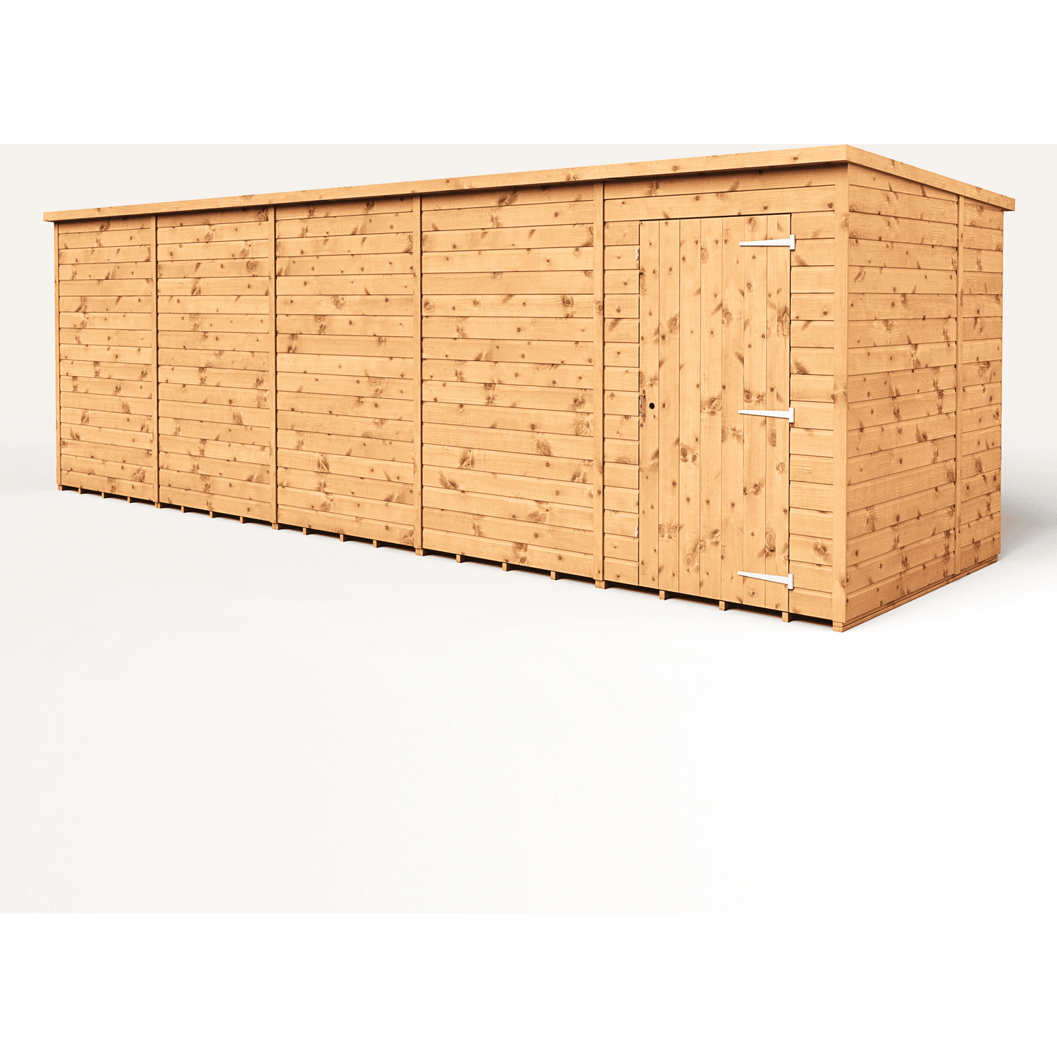Empire 20x6 Modular Pent Garden Shed with a Single Door - Brown