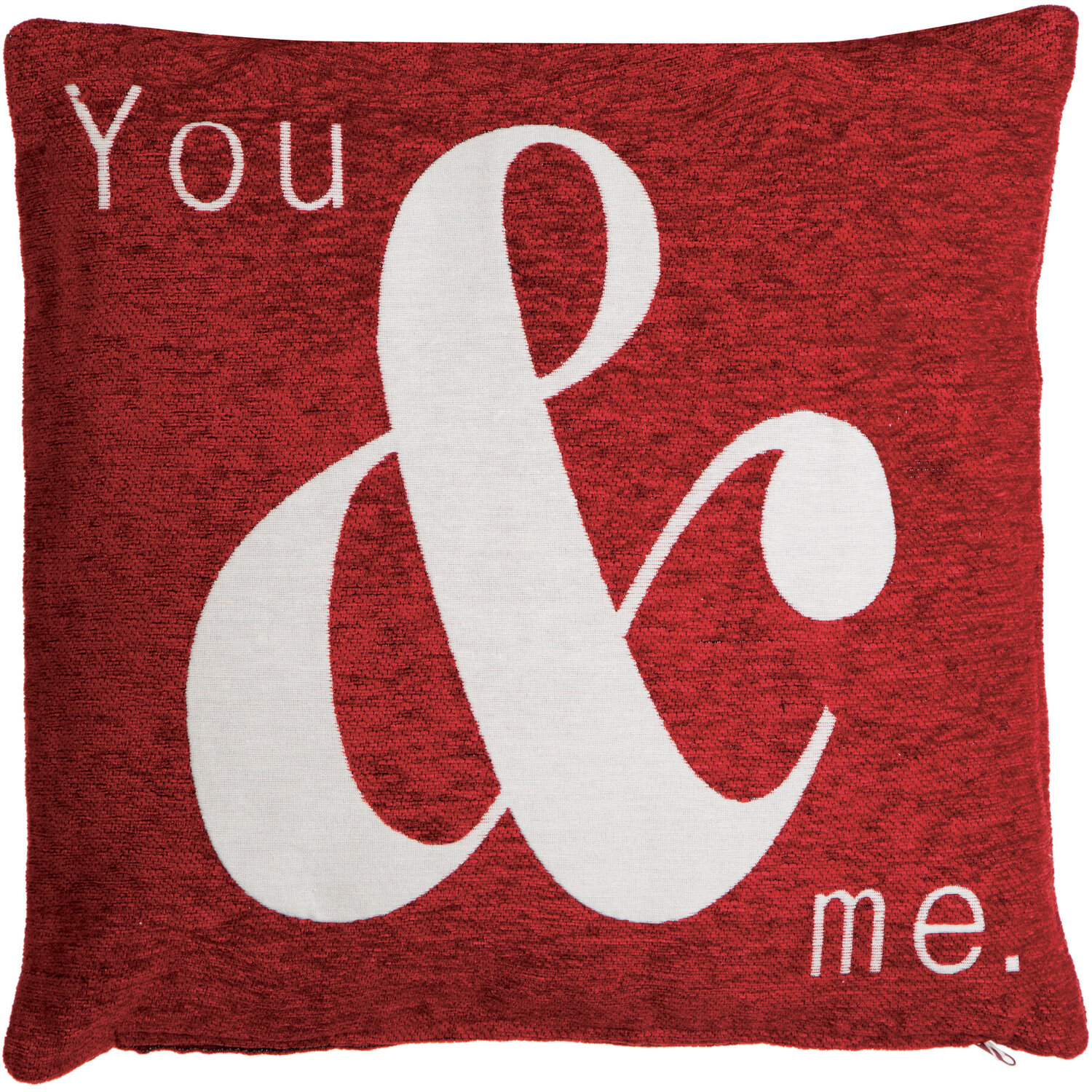 Words 'You & Me' Red Cushion - Red