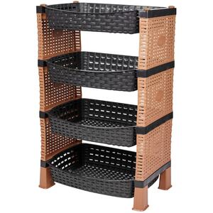 4 Tier Storage Rack - Black