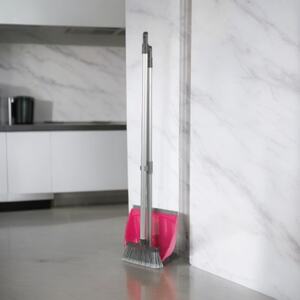 Long Handled Dustpan & Soft Brush Set - 4 Colours - Purple