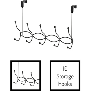 Showerdrape Set of 2 Waves Over Door Storage Hooks