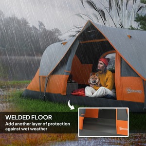 Orange Outsunny Dome Camping Tent 5 to 6 Man shot 13997929