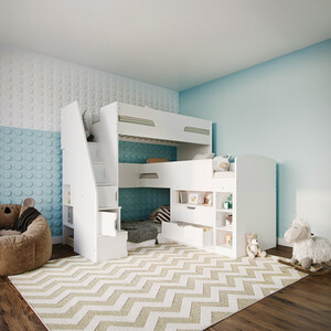 Oscar Triple Bunk Bed White