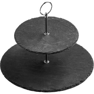 Preto Slate 2 Tier Round Cake Stand