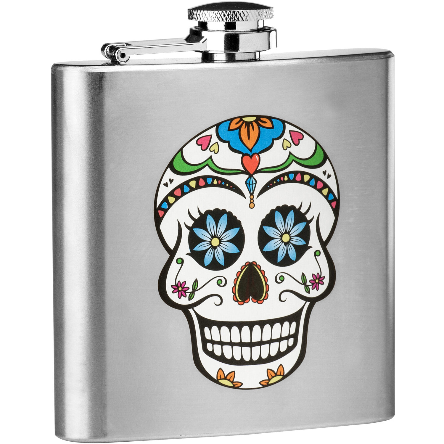 Auden Skull Design Hip Flask - Silver