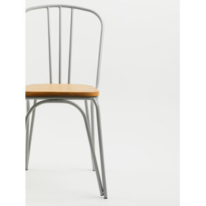 District Grey Finish Metal Frame Dining Chair