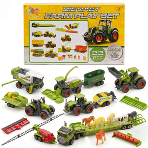 23 Piece Die Cast Farm Tractor and Animal Play Set