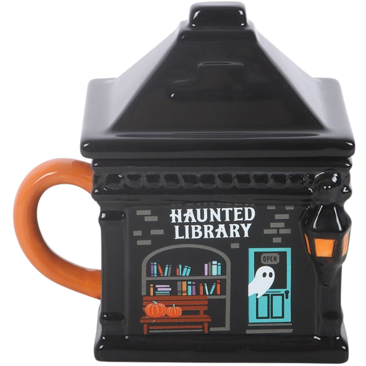 Kingsbury Gifts Haunted Library Lidded Mug - Black