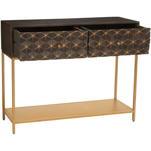 Patna Grey Finish Mango Wood Console Table with Drawers