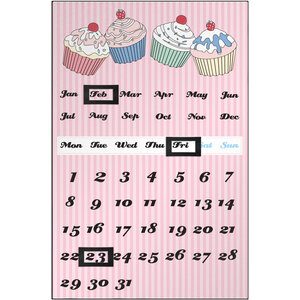 Pink Cupcake Magnetic Calendar