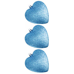 Davies Products Glitter Hearts Bauble (Pack of 3)
