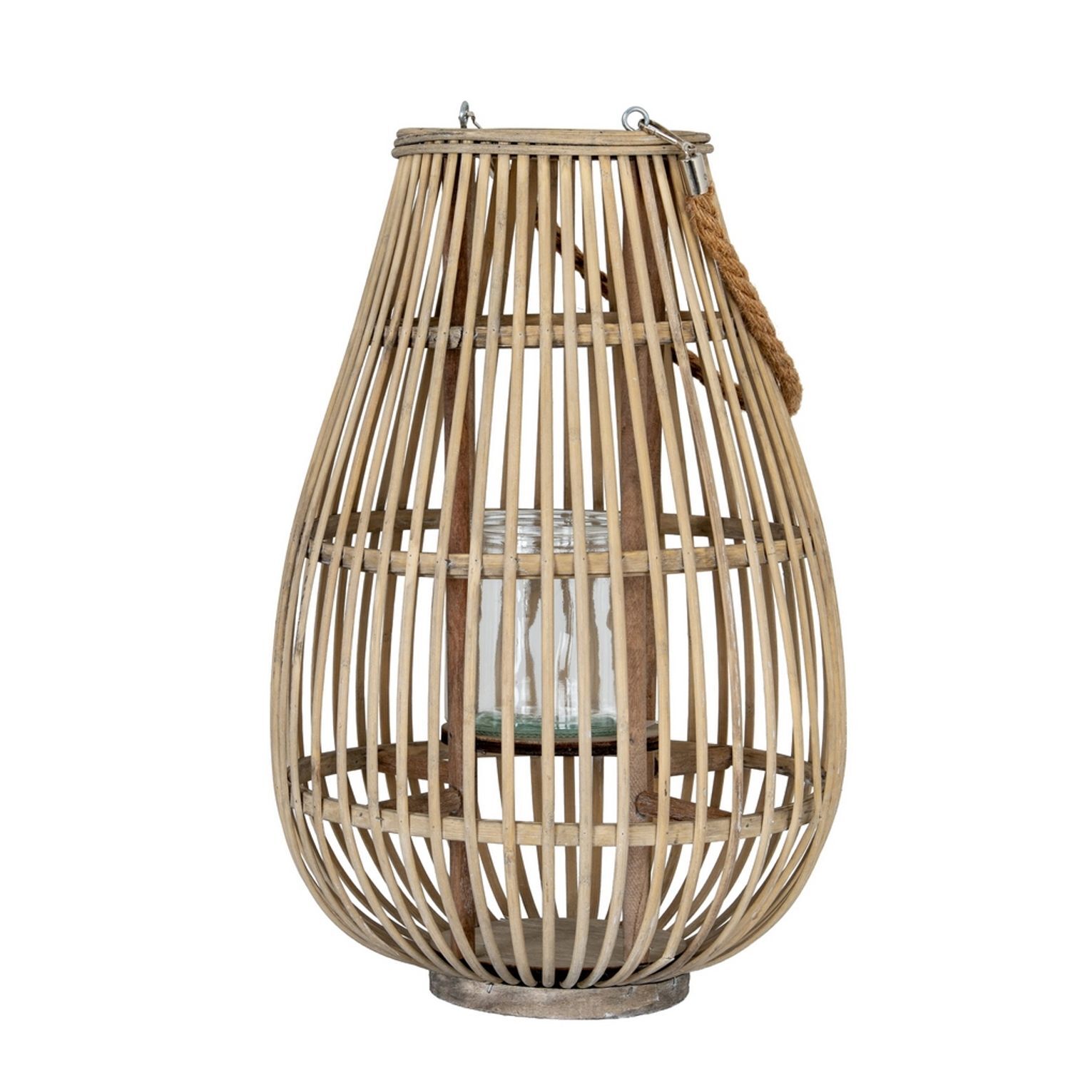Hill Interiors Ellipse Wicker Lantern - Brown