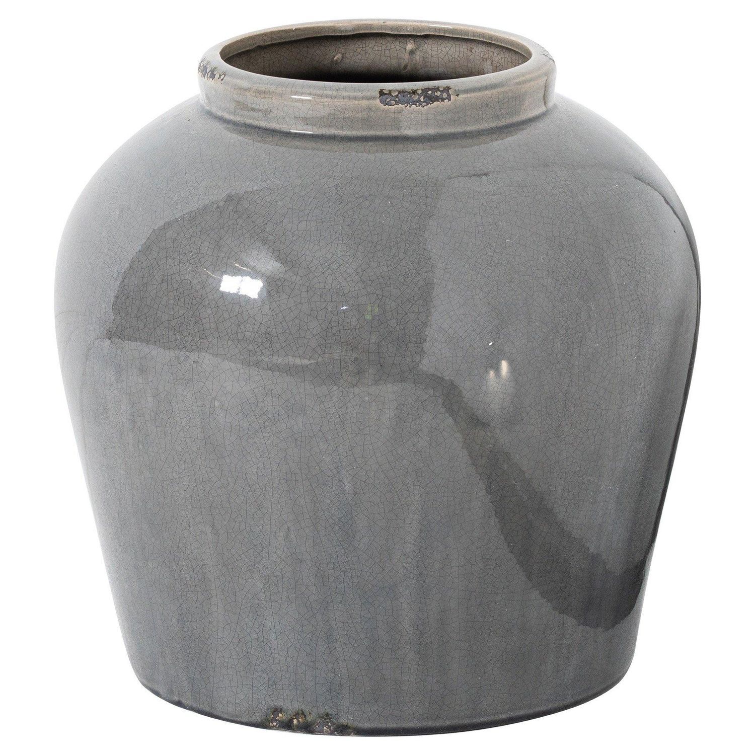 Hill Interiors Ceramic Glazed Juniper Vase - Grey