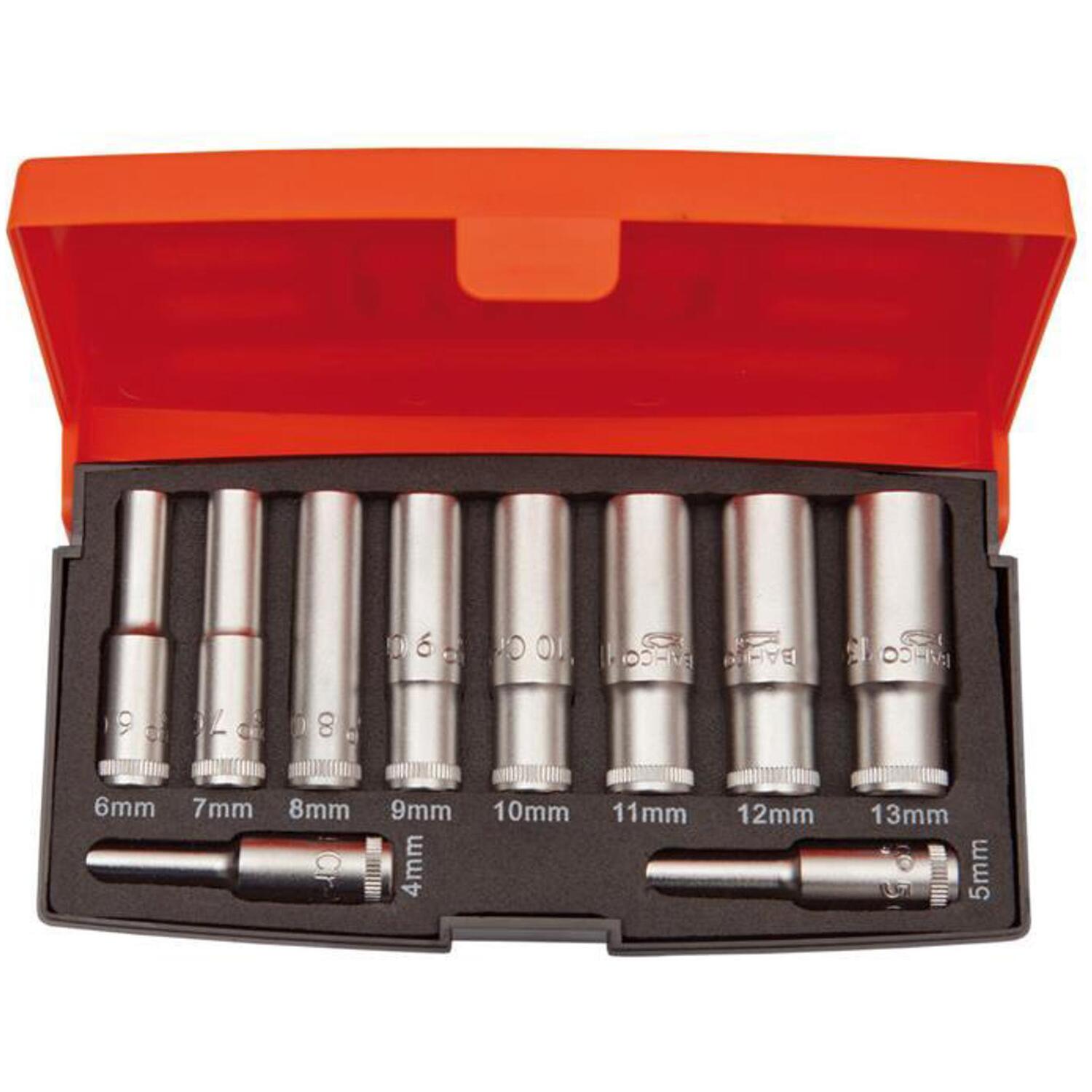 Bahco 10 Piece 1/4" Drive Deep Socket Set Metric - Image 8