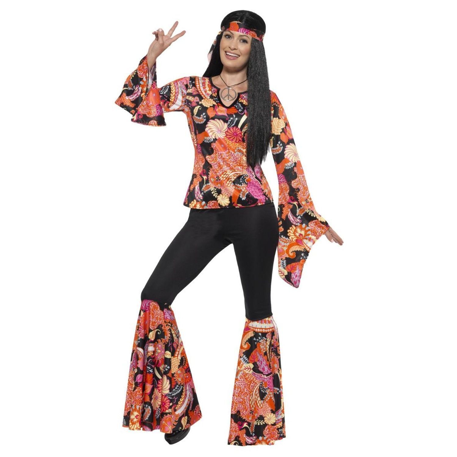 Smiffys Womens/Ladies Willow The Hippie Costume Set - Multicoloured / L R