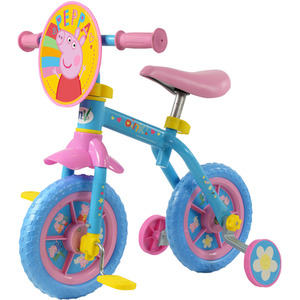 Peppa Pig Official 2 in 1 10 inch Training Bike Kids with Stabilisers